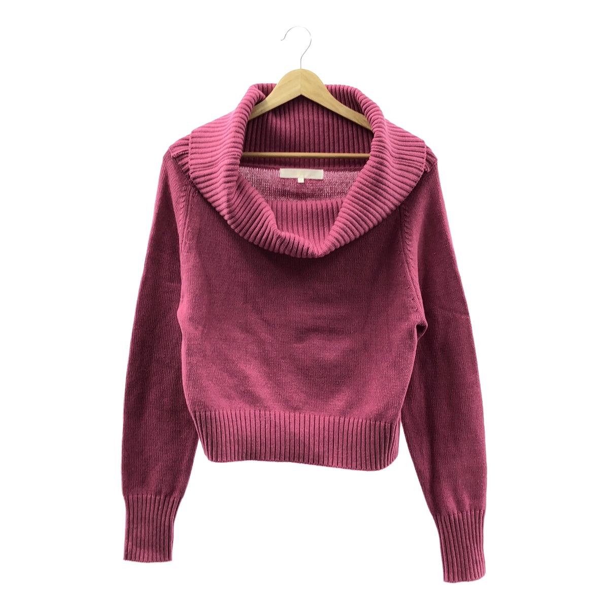 【미품】 forget-me-nots / 포게트 미노츠 | 2024AW | Off Shoulder Knit 오프숄더 코튼 니트 | F | 핑크 | 여성