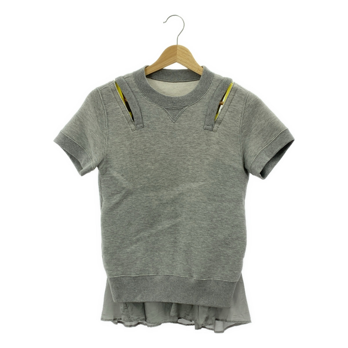 sacai / サカイ | 異素材 切替 ドッキング ポケット付き スウェット