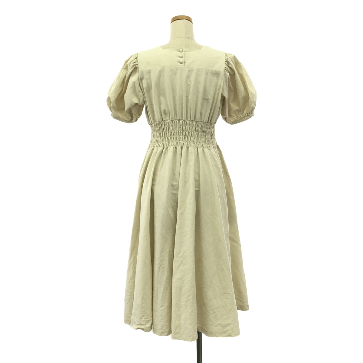 【美品】 foufou / フーフー | THE DRESS WALTZウエストギャザーワンピース | 0 | アイボリー | レディース
