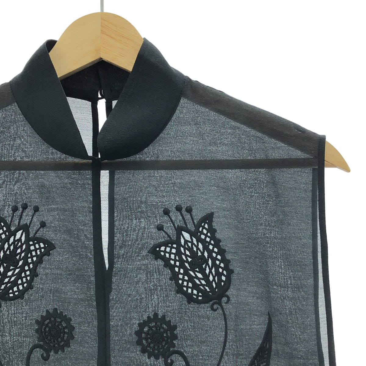 Mame Kurogouchi / 마메쿠로고우치 | 2024AW | Sheer Embroidery Vest 엠브로이드 베스트 | 2 | 여성