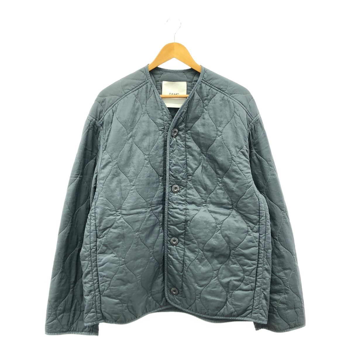 【美品】 OAMC / オーエーエムシー | Combat Liner Quilting Jacket / キルティング ノーカラー オーバージャケット | S | グレー | メンズ