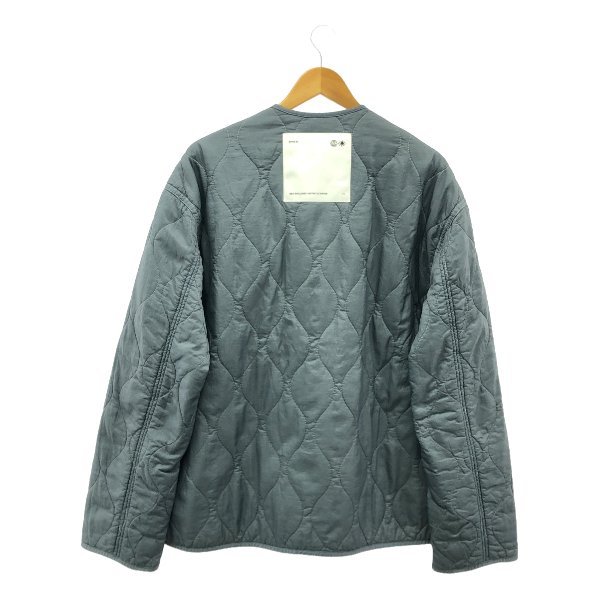 【美品】 OAMC / オーエーエムシー | Combat Liner Quilting Jacket / キルティング ノーカラー オーバージャケット | S | グレー | メンズ