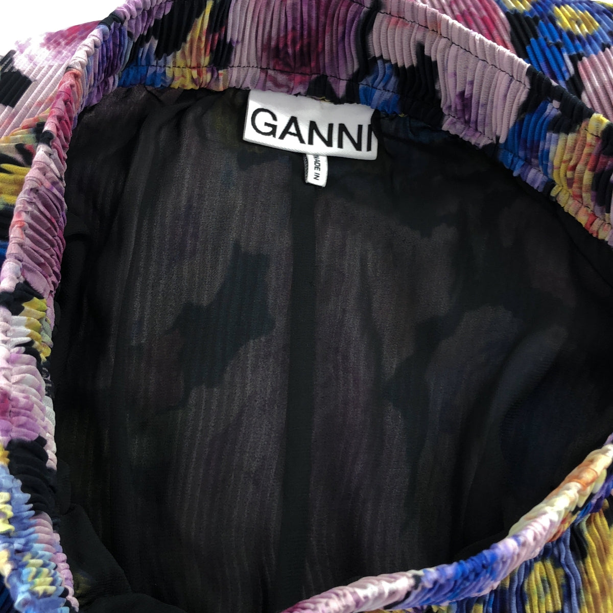【미품】 Ganni / 가니 | 총무늬 조젯 플리츠 플라워 프린트 스커트 / 총 안감 | 34 | 멀티 컬러 | 여성