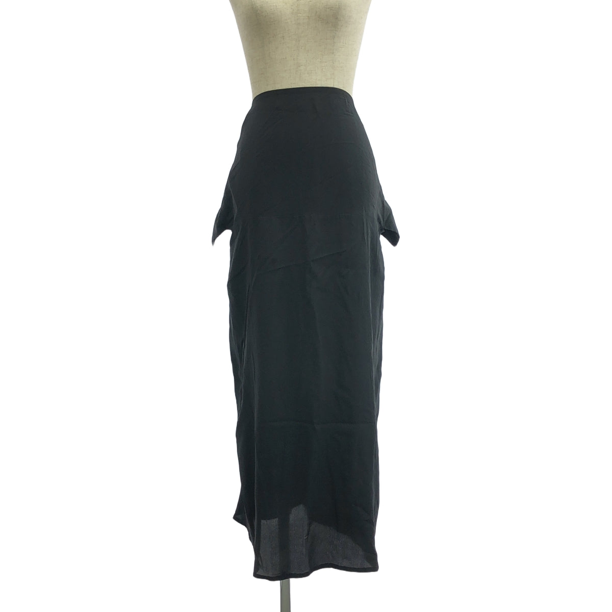 YOHJI YAMAMOTO +NOIR / ヨウジヤマモトプリュスノアール | シルク サイドポケット ロングスカート | 2 | レディース