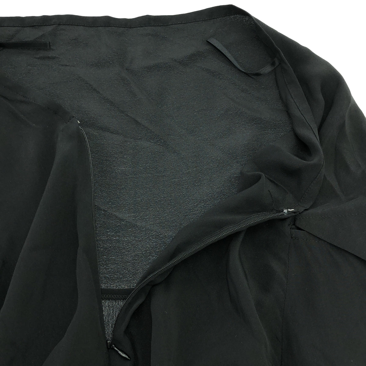 YOHJI YAMAMOTO +NOIR / ヨウジヤマモトプリュスノアール | シルク サイドポケット ロングスカート | 2 | レディース