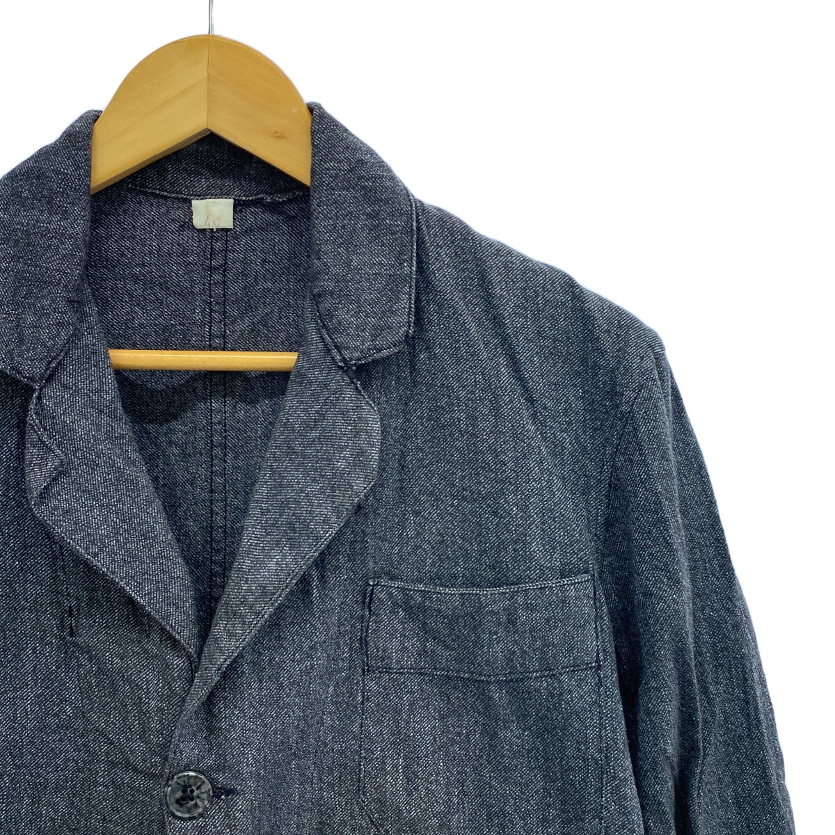 EURO VINTAGE | Estimated 50s-60s Vintage French Work Black Chambray Coat, Salt and Pepper | 40 | Men's