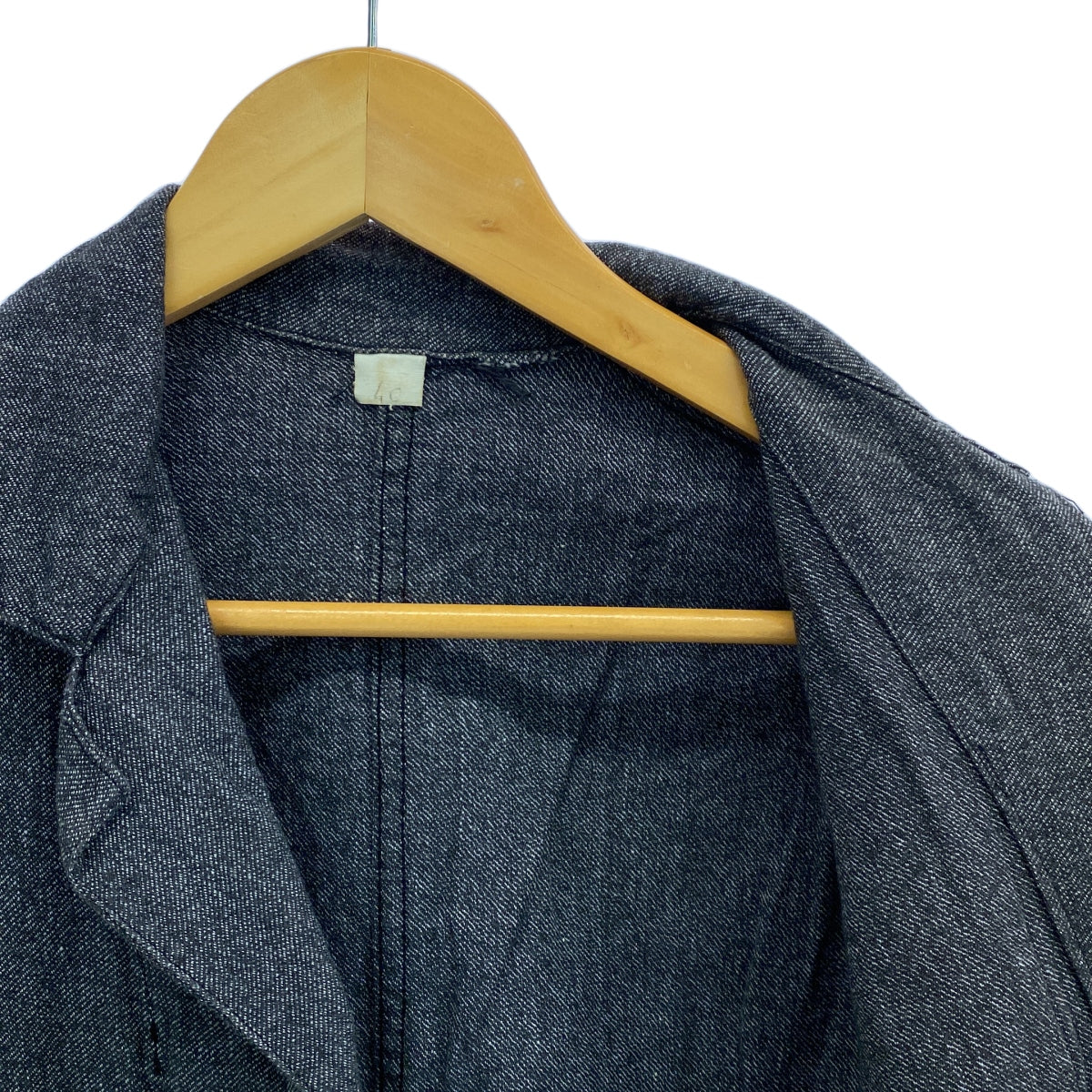 EURO VINTAGE | Estimated 50s-60s Vintage French Work Black Chambray Coat, Salt and Pepper | 40 | Men's