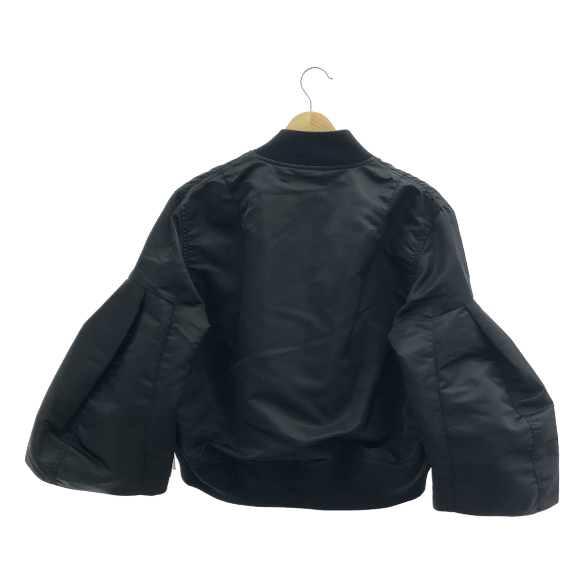 【미품】 sacai / 사카이 | 2024SS | Nylon Twill Blouson 나일론 플레어 슬리브 블루존 | 1 | 블랙 | 여성