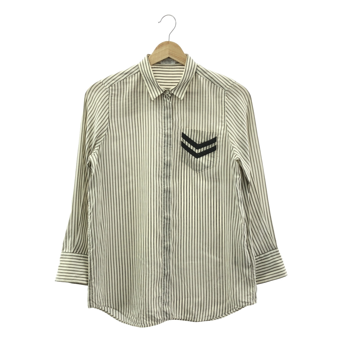 BRUNELLO CUCINELLI / 브루네로쿠치네리 | 실크 스트라이프 셔츠 | S | 여성