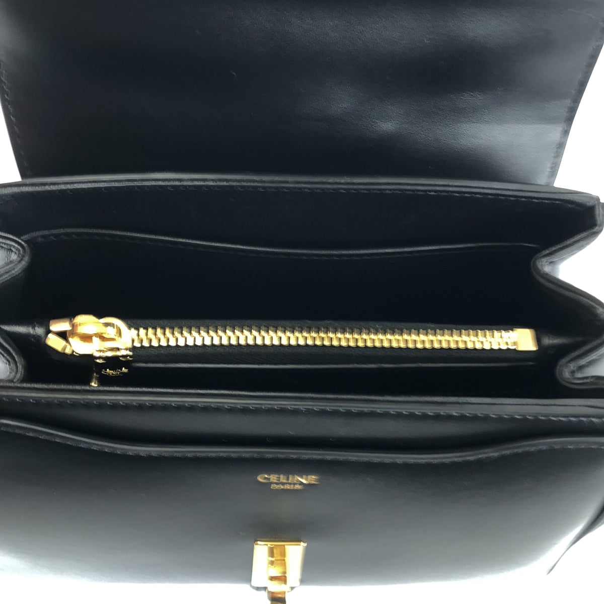 【美品】  CELINE / セリーヌ | ミニ 16 セーズ 2way ハンド ショルダーバッグ | ブラック/ゴールド | レディース