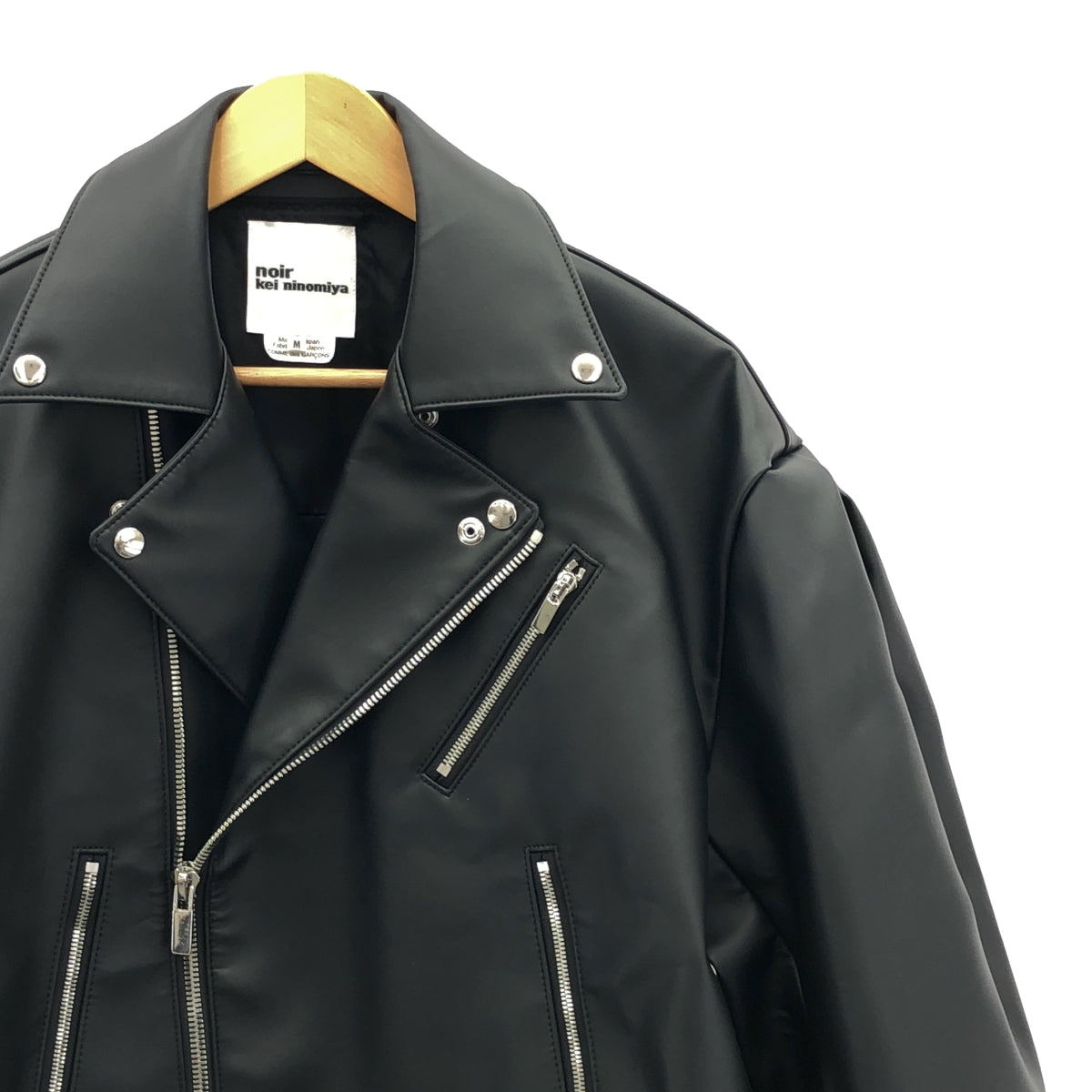 【미품】 noir kei ninomiya / 느와르 케이니노미야 | 2023AW | 오버사이즈 라이더스 재킷 | M | 블랙 |