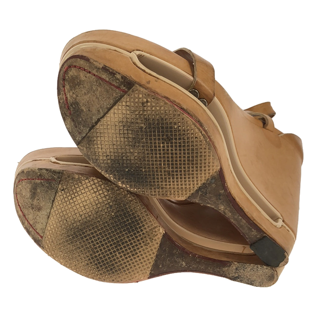 CELINE / セリーヌ | ウェッジソール アンクルストラップ サンダル | ベージュ | レディース