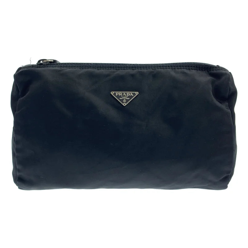PRADA トライアングルポーチ　ブラック Prada トライアングルロゴ ポーチ | ブラック | FARFETCH JP