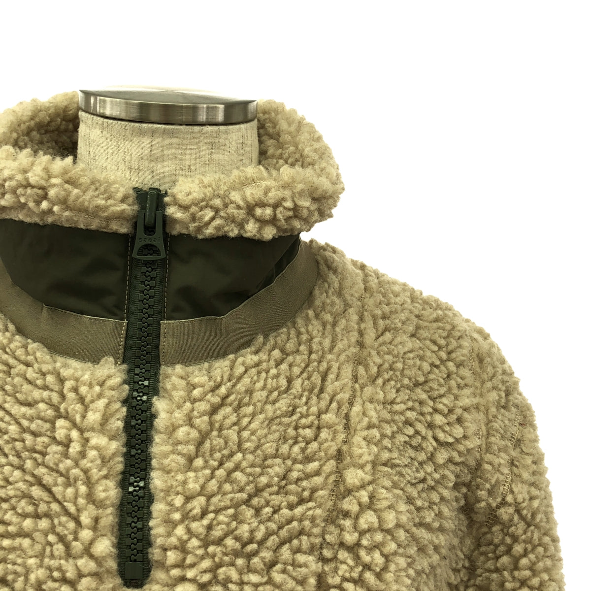 sacai / サカイ | 2023AW | Faux Shearling Pullover Jacket / ボア プルオーバー ジャケット | 1 | アイボリー | メンズ