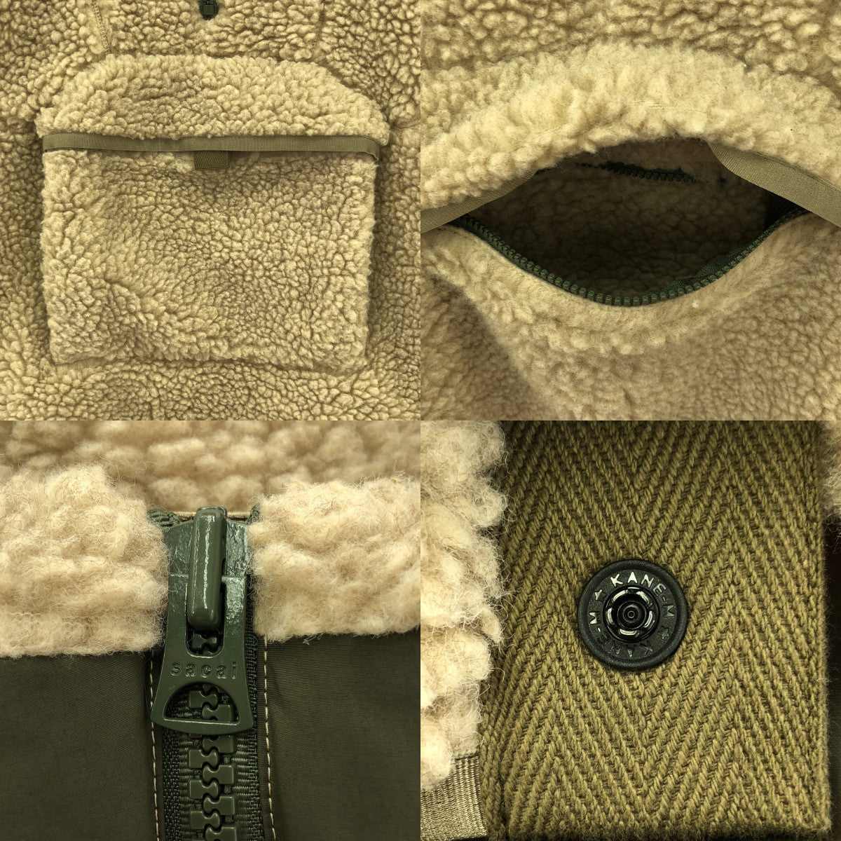 sacai / サカイ | 2023AW | Faux Shearling Pullover Jacket / ボア プルオーバー ジャケット | 1 | アイボリー | メンズ