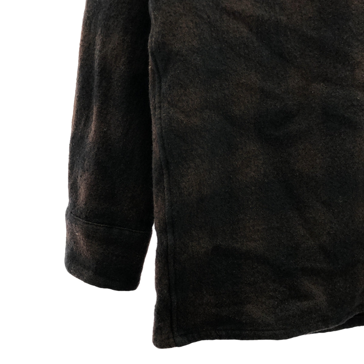 【美品】 COMOLI / コモリ | ウールチェック オープンカラーシャツ / S03-02008 | 1 | brown | メンズ