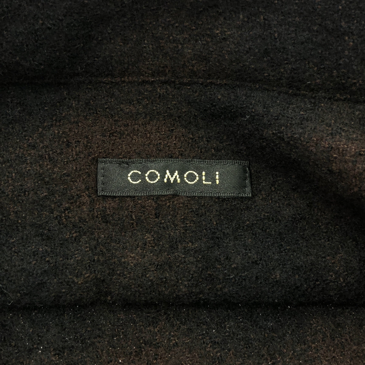 【美品】 COMOLI / コモリ | ウールチェック オープンカラーシャツ / S03-02008 | 1 | brown | メンズ