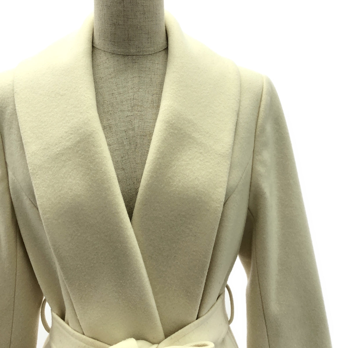 JENNE | 2022AW | Japanese-made wool belted coat | M | White | Women's
