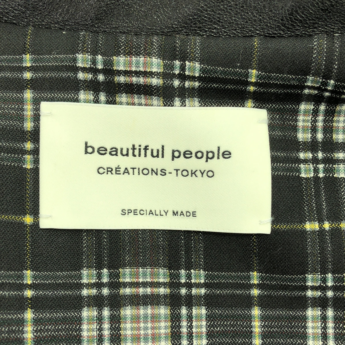 【美品】 beautiful people / ビューティフルピープル | 2023AW | double-end vintage leather riders jacket / ダブルエンド レザー ライダースジャケット / 総柄裏地 | 34 | ブラック | メンズ