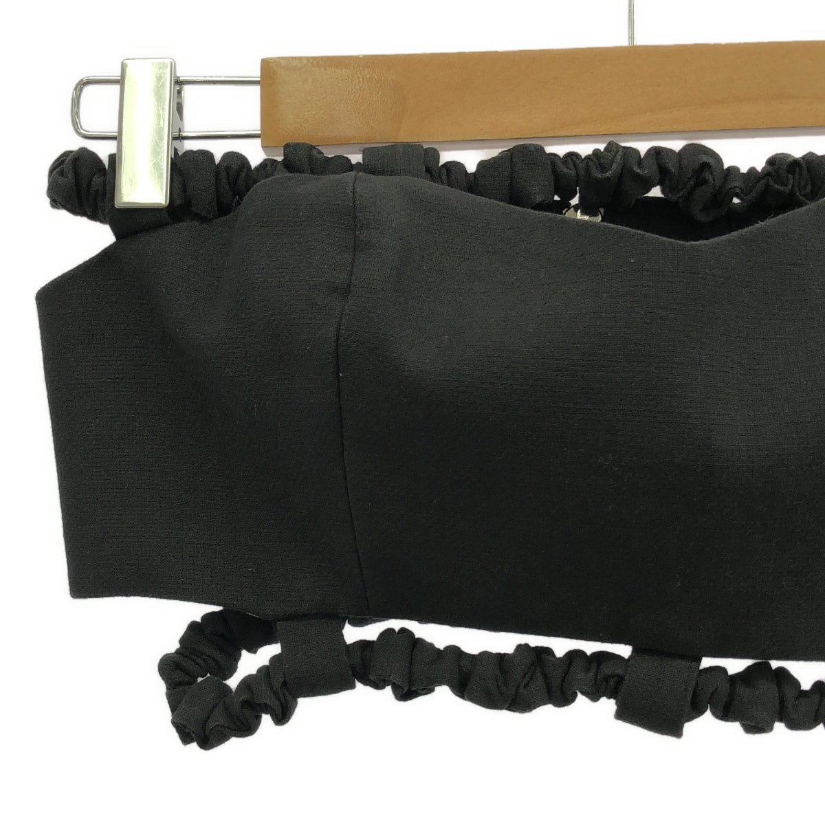 Ganni / ガニー | クロップド バンドゥトップ | 36 | ブラック | レディース