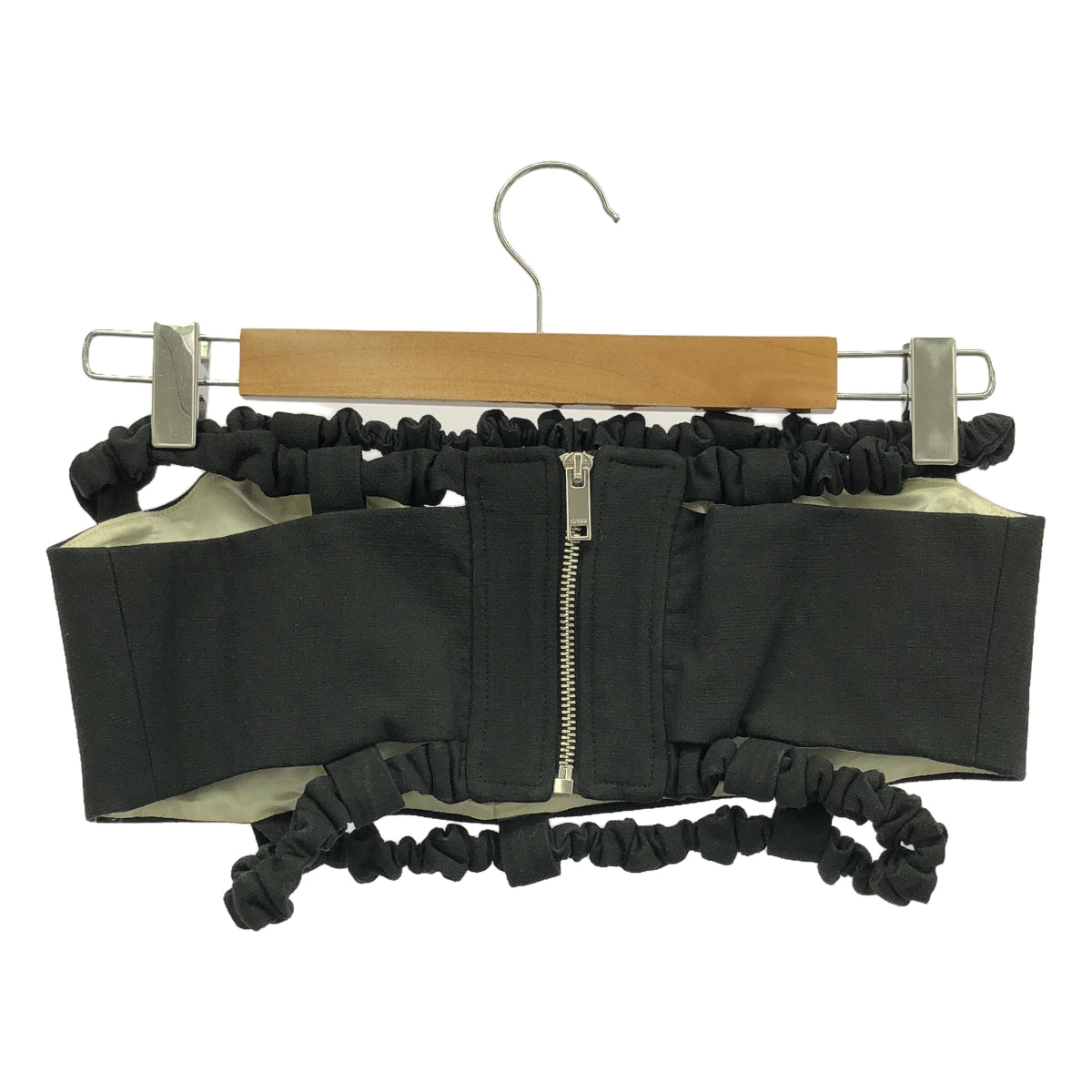 Ganni / ガニー | クロップド バンドゥトップ | 36 | ブラック | レディース