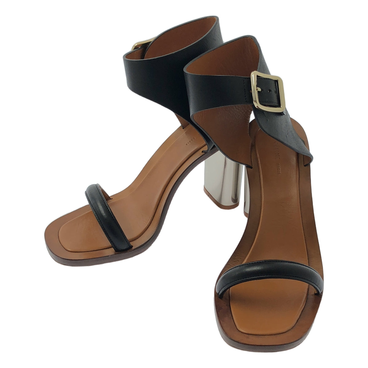 CELINE / セリーヌ | フィービー期 BANBAN バンバン メタルヒール サンダル | 36 | ブラック/ブラウン | レディース