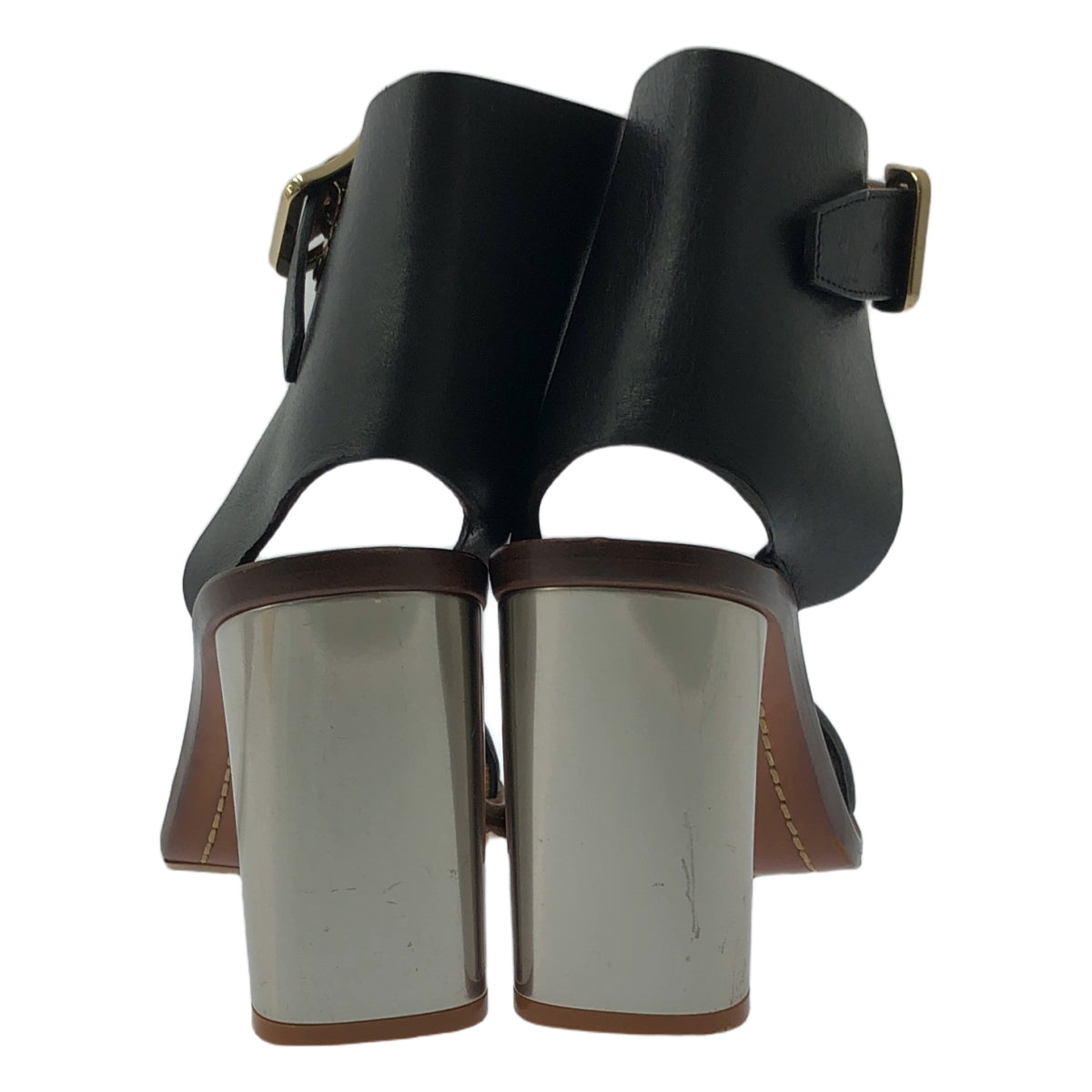CELINE / セリーヌ | フィービー期 BANBAN バンバン メタルヒール サンダル | 36 | ブラック/ブラウン | レディース