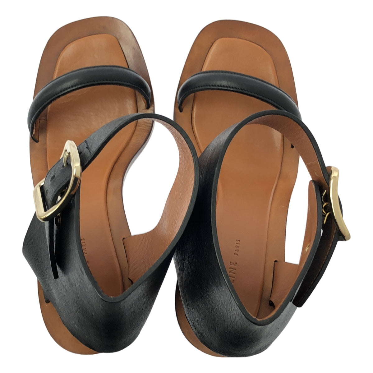 CELINE / セリーヌ | フィービー期 BANBAN バンバン メタルヒール サンダル | 36 | ブラック/ブラウン | レディース