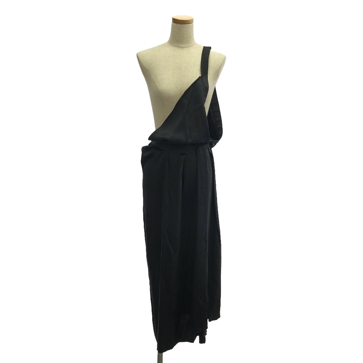 MM6 Maison Margiela | 2023SS | Satin Halter Neck Asymmetrical Deformed Dress | 38 | Black | Women's