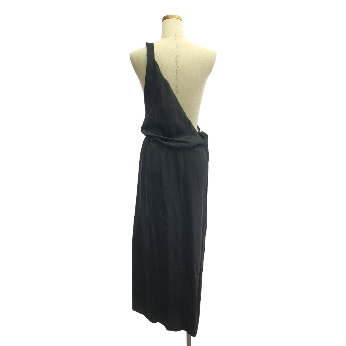 MM6 Maison Margiela | 2023SS | Satin Halter Neck Asymmetrical Deformed Dress | 38 | Black | Women's