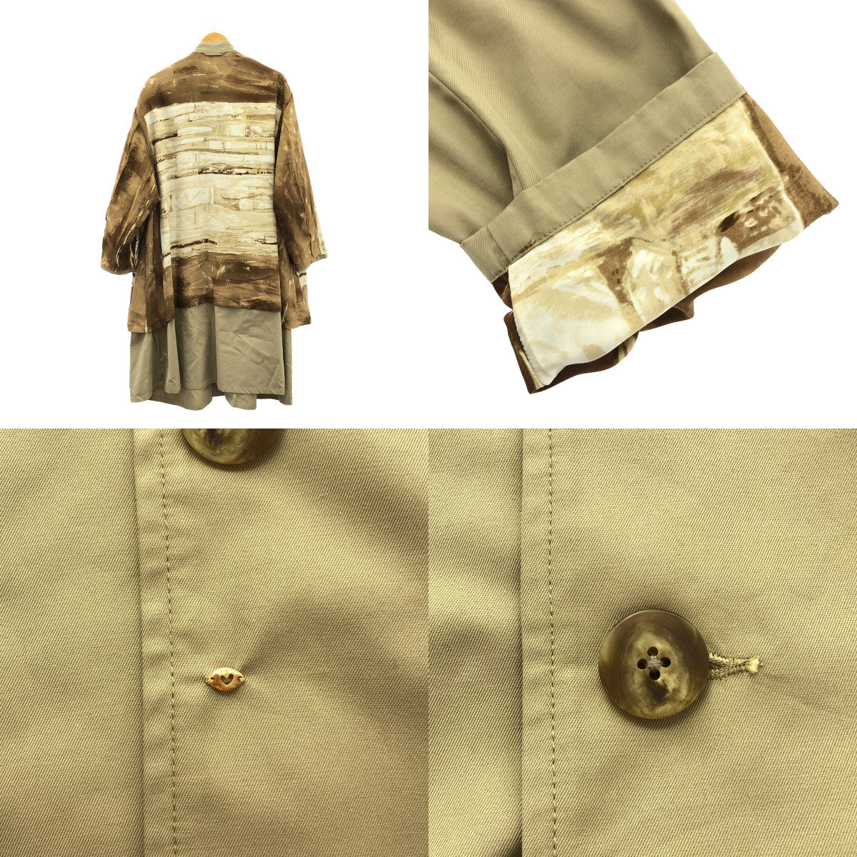【미품】 PORTER CLASSIC / 포터 클래식 | LIMITED ITEM / SILK GABARDINE COAT / 실크 개버딘 코트 / 무늬 총 안감 | 2 | 베이지 | 남성