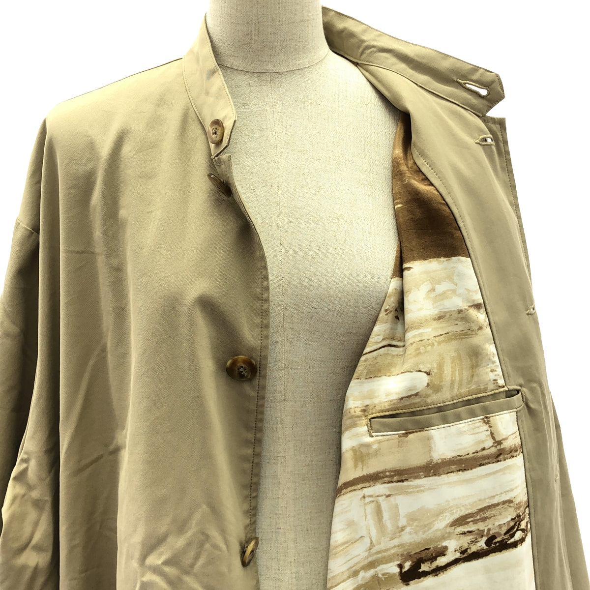 【미품】 PORTER CLASSIC / 포터 클래식 | LIMITED ITEM / SILK GABARDINE COAT / 실크 개버딘 코트 / 무늬 총 안감 | 2 | 베이지 | 남성