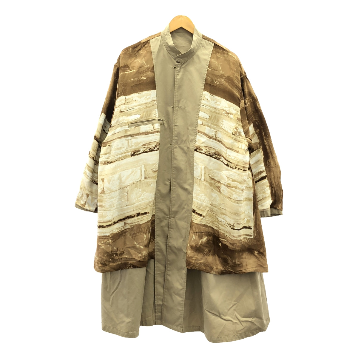 【미품】 PORTER CLASSIC / 포터 클래식 | LIMITED ITEM / SILK GABARDINE COAT / 실크 개버딘 코트 / 무늬 총 안감 | 2 | 베이지 | 남성