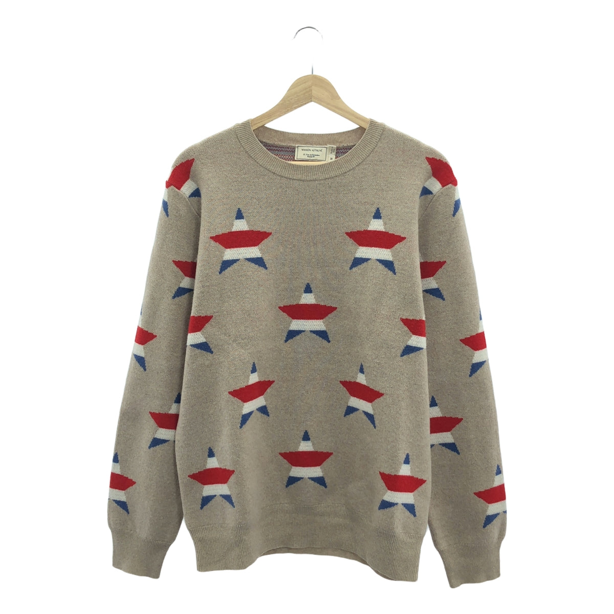 MAISON KITSUNE | Wool cashmere star all-over print pullover knit | M | Men's