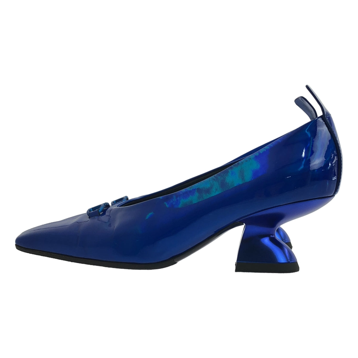Salvatore Ferragamo | Metallic Square Toe Heel Pumps | 5 1/2 | Women's