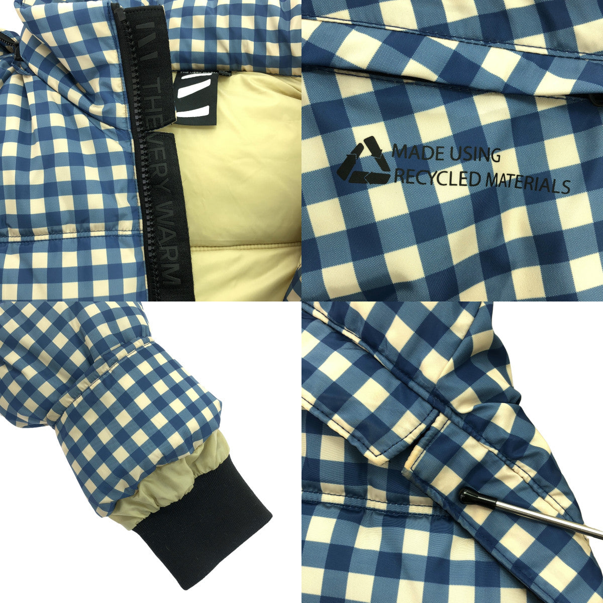THE VERY WARM / ザ ベリーワーム | gingham check eco fiber down / ダウンジャケット フーディ | S | レディース