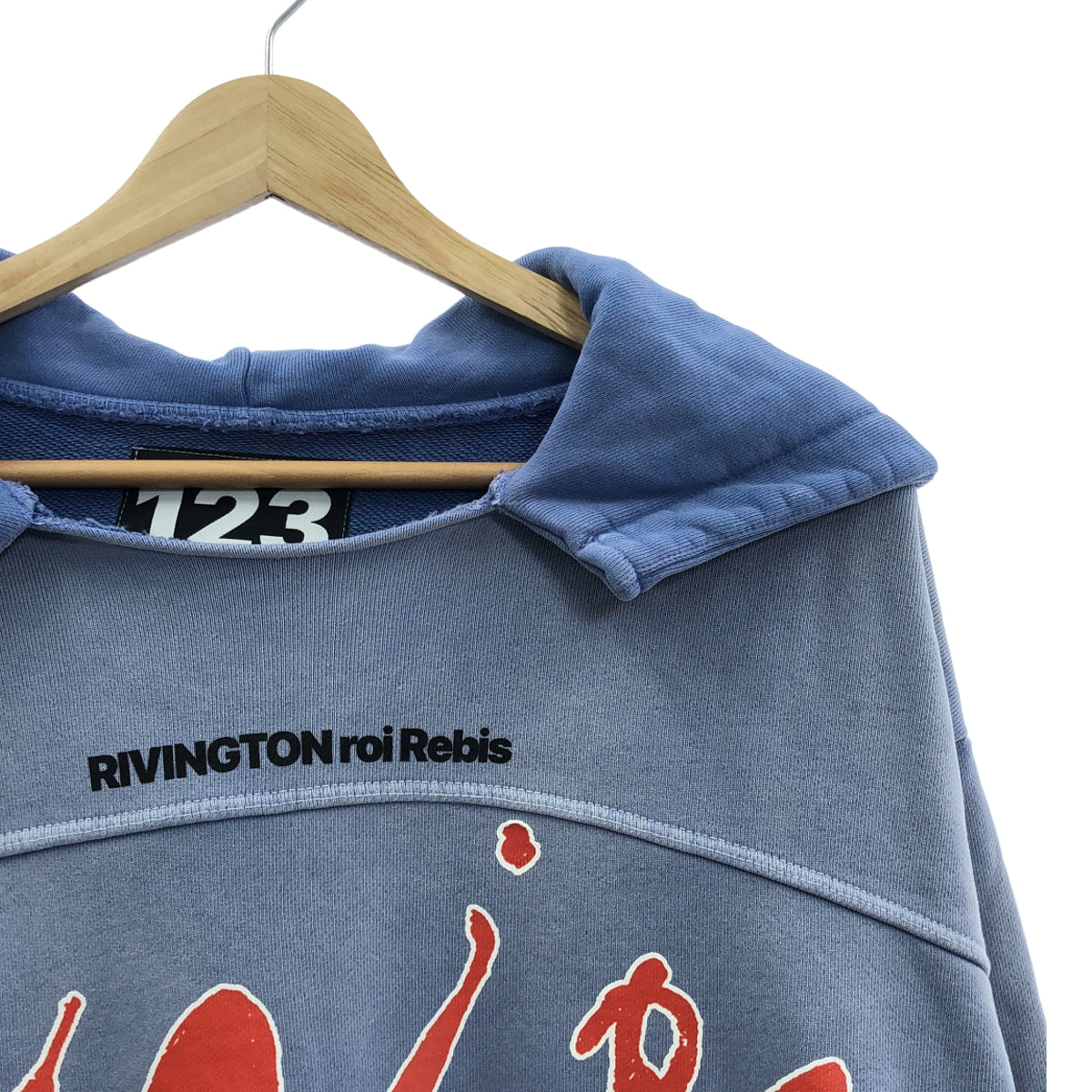 RRR123 RIVINGTON roi Rebis / 里文頓·羅伊·雷比斯 | × UNION / 聯合 BLOOD AND WATER HOODIE / 血與水復古處理超大廓形標誌衛衣 | S | 男款
