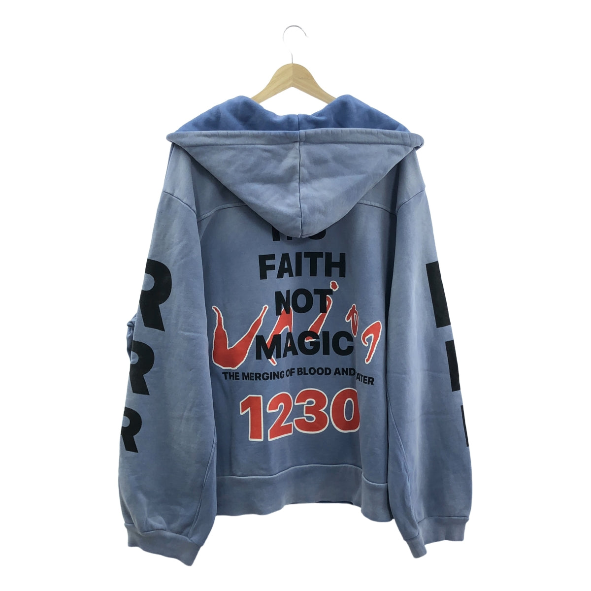 RRR123 RIVINGTON roi Rebis / 里文頓·羅伊·雷比斯 | × UNION / 聯合 BLOOD AND WATER HOODIE / 血與水復古處理超大廓形標誌衛衣 | S | 男款