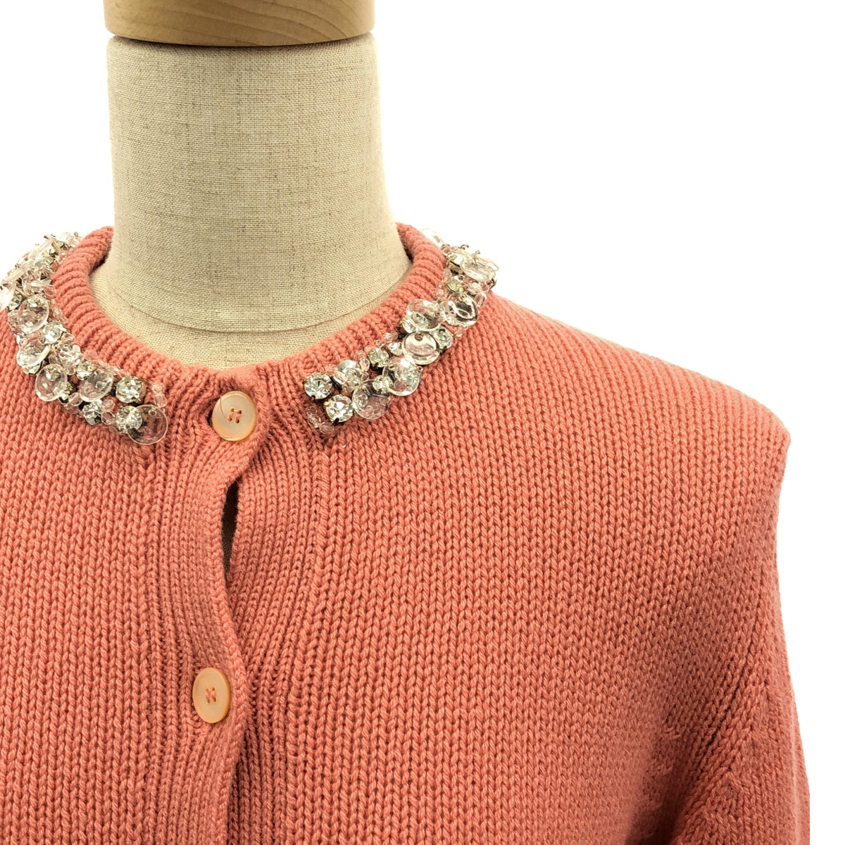 miu miu / Miu Miu | Cashmere bejeweled knit cardigan | 36 | Women's