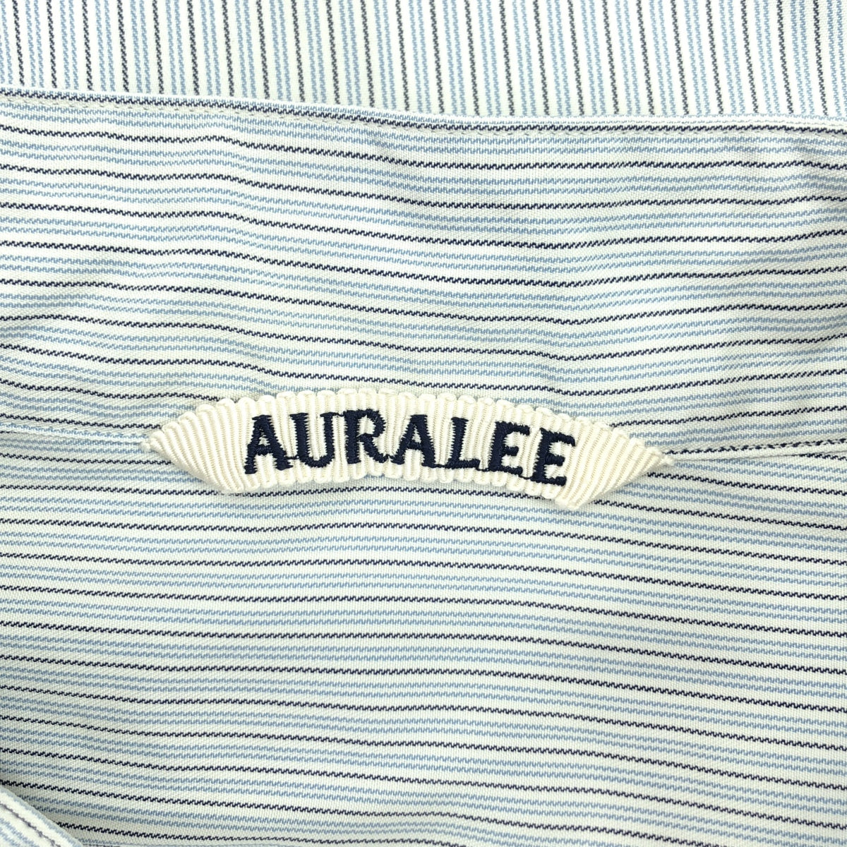 AURALEE | 水洗 FINX 斜紋條紋襯衫 | 1 | 男款
