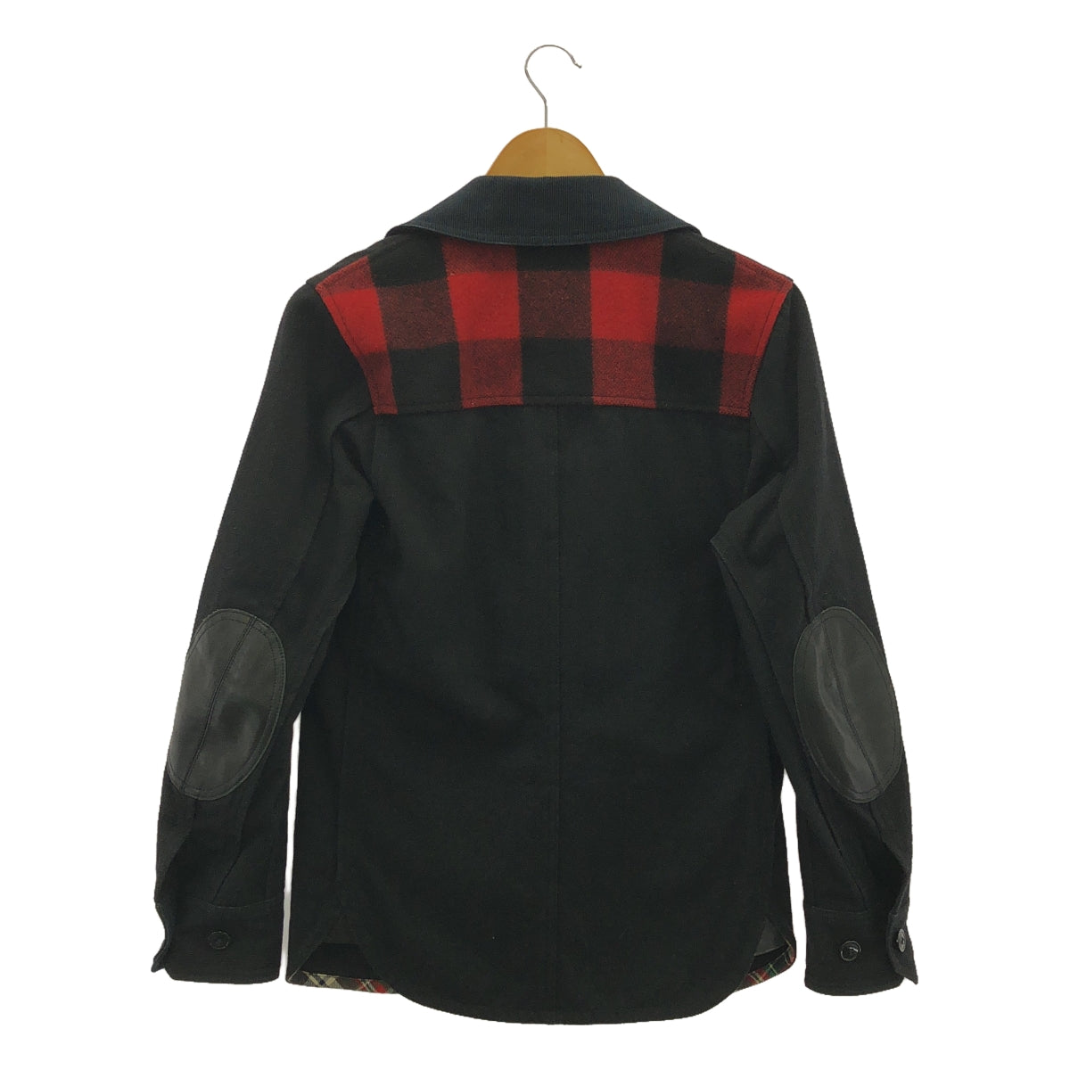 JUNYAWATANABE COMMEdesGARCONS MAN / ジュンヤワタナベマン | 2011AW | レザー&コーデュロイ切替 ウール カバーオール | XS | ブラック | メンズ
