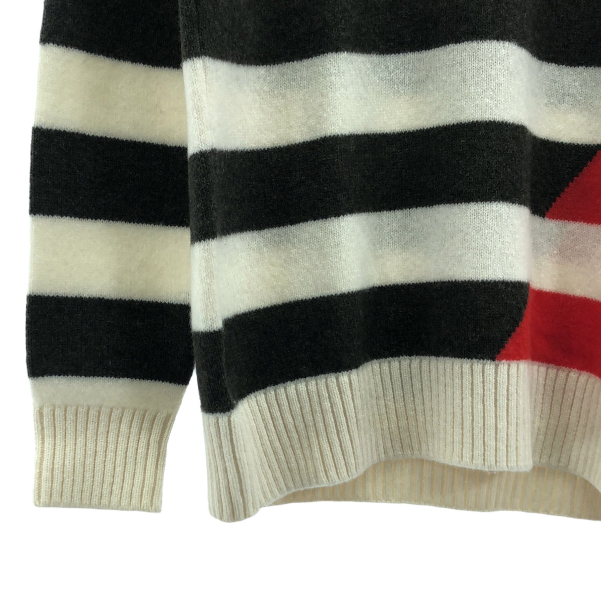 MAISON KITSUNE | Wool Border Fox Patch Pullover Knit | M | Men's
