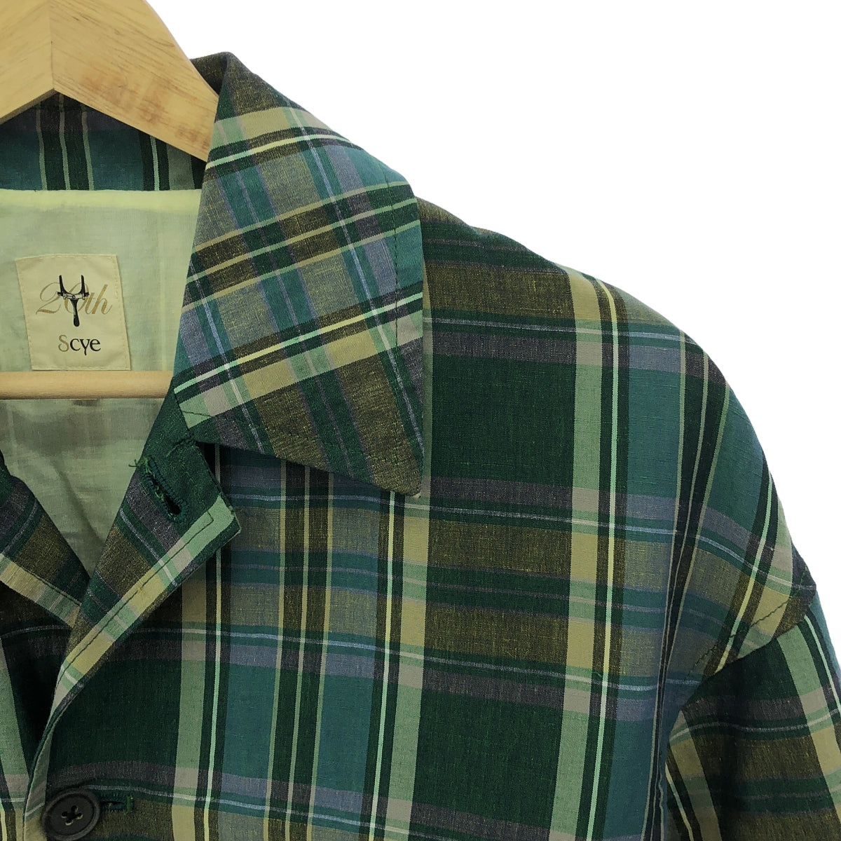 SCYE / サイ | 20th リネンコットン チェック ブルゾン | 36 | マルチカラー | メンズ