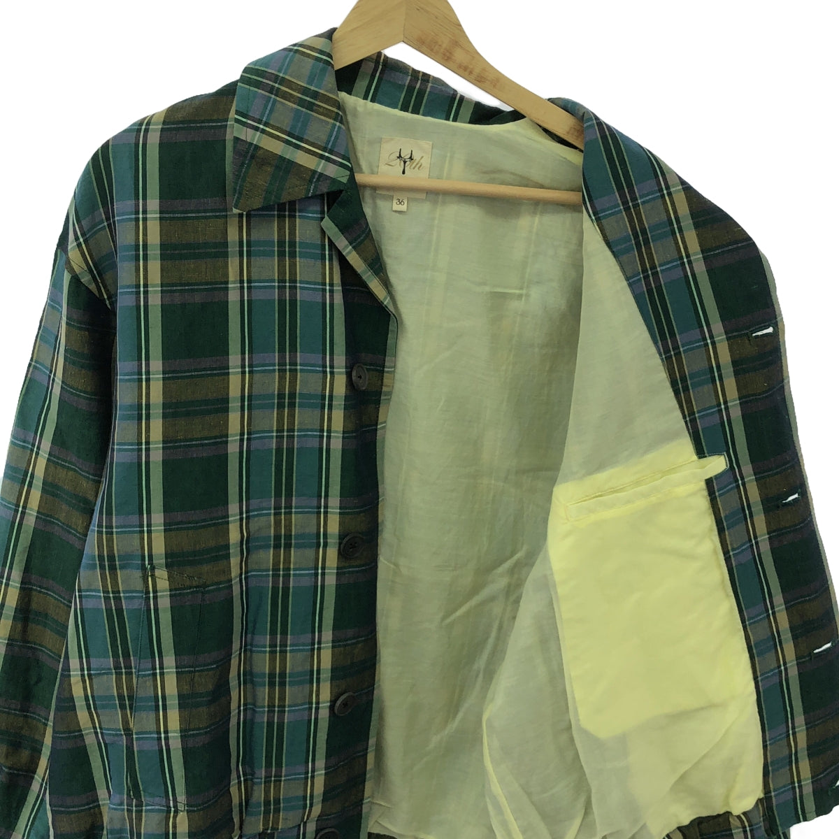 SCYE / サイ | 20th リネンコットン チェック ブルゾン | 36 | マルチカラー | メンズ