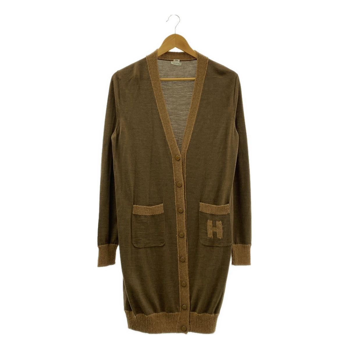 HERMES / エルメス | ゴルチエ期 ウール アルパカ Hロゴ ニット ロング