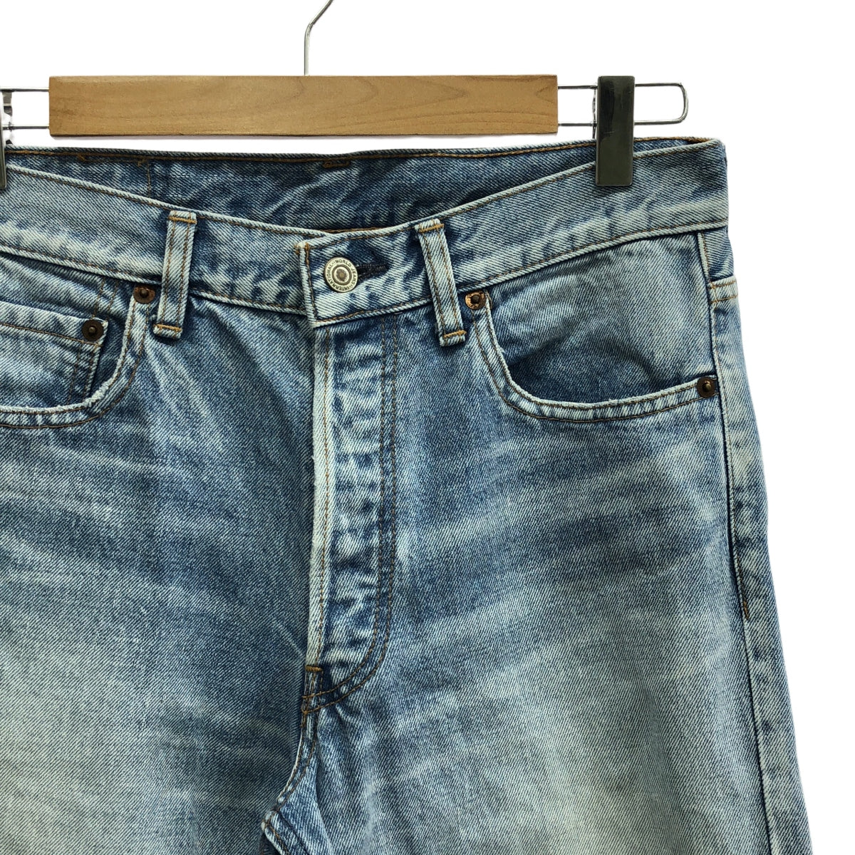 NOWOS / ノーウォス | ペンキ加工 パッチワーク デニムパンツ | M | インディゴ | レディース