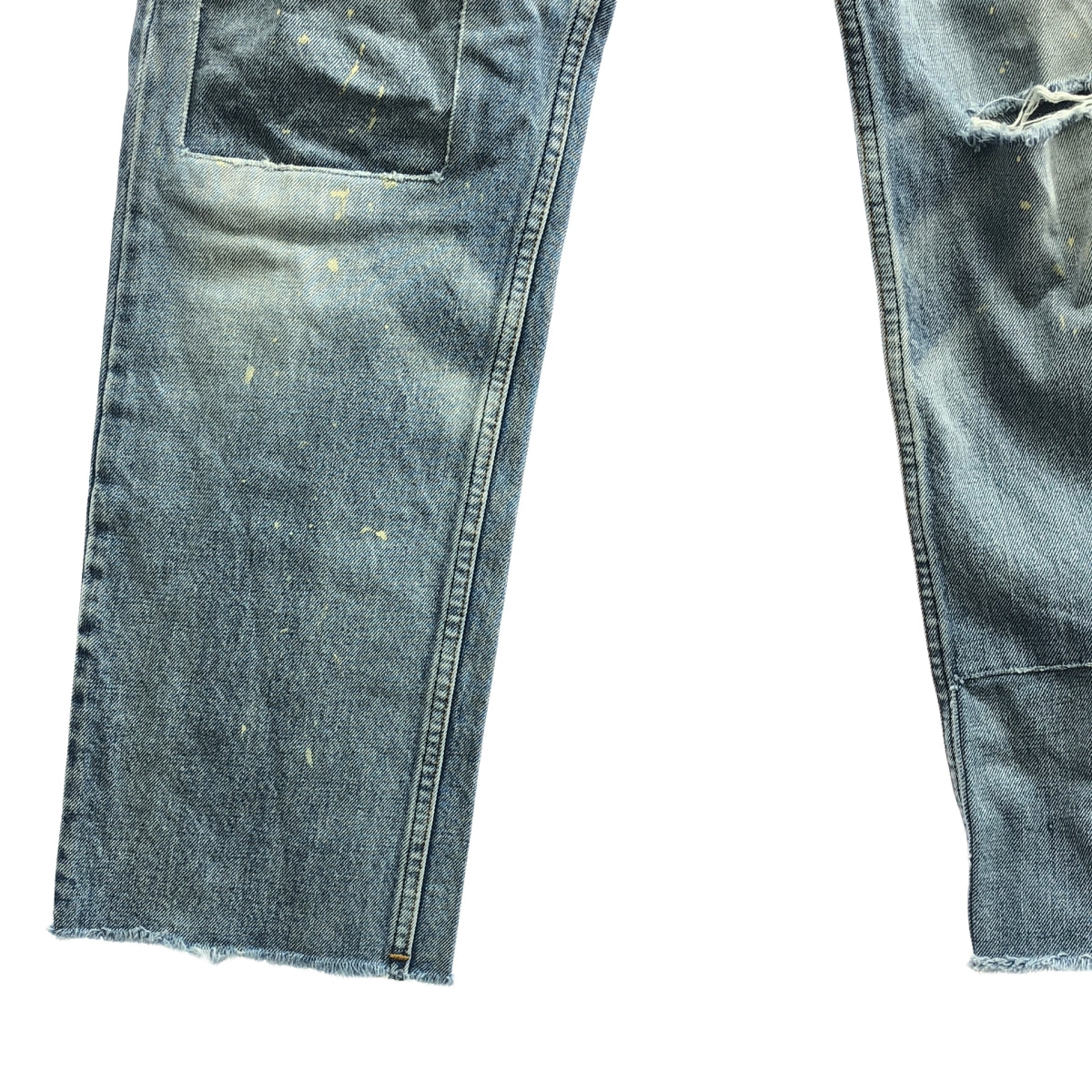 NOWOS / ノーウォス | ペンキ加工 パッチワーク デニムパンツ | M | インディゴ | レディース