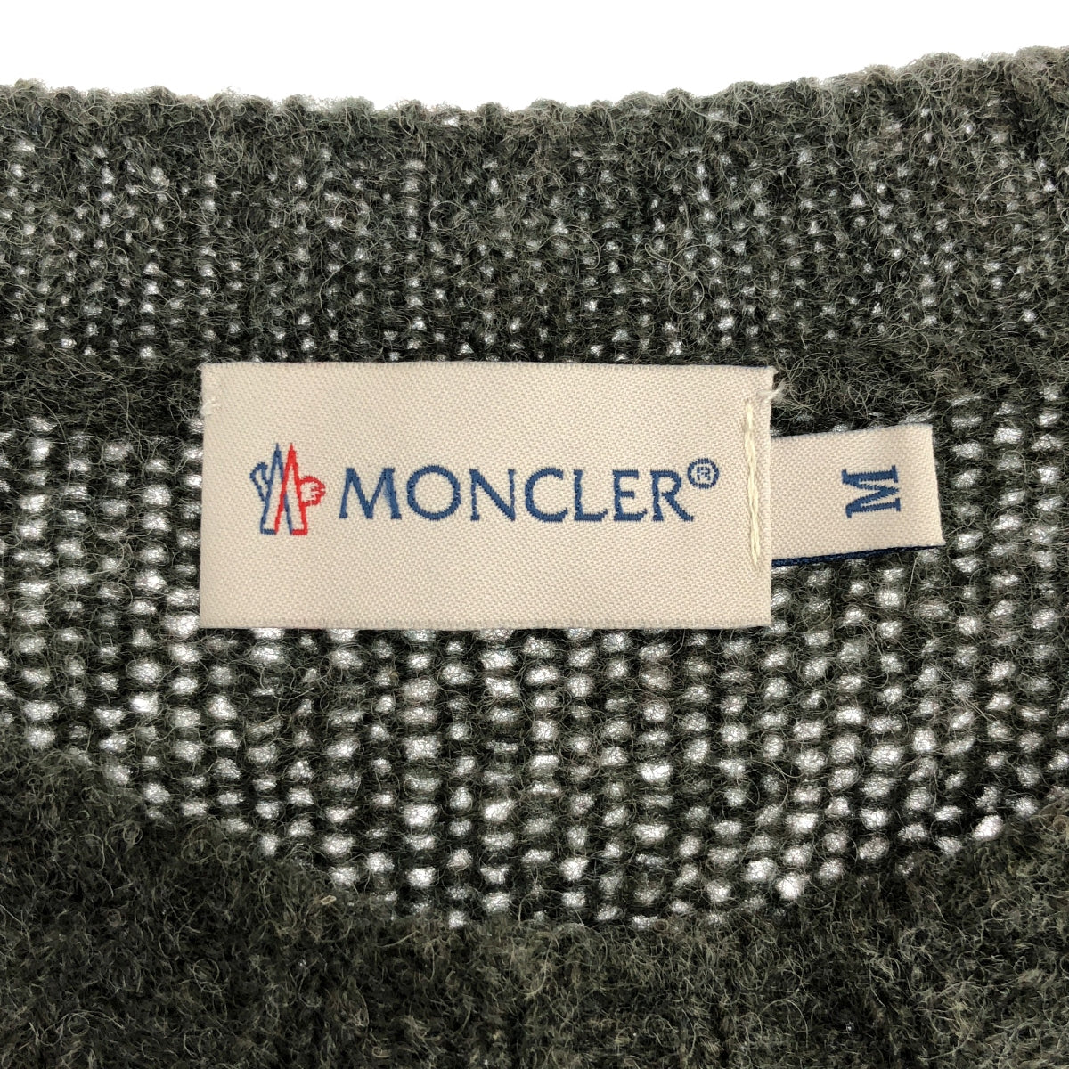 盟可伶 | MAGLIONE TRICOT GIROCOLLO 羊毛肘部貼布圓領針織衫 | M |灰色 |男士