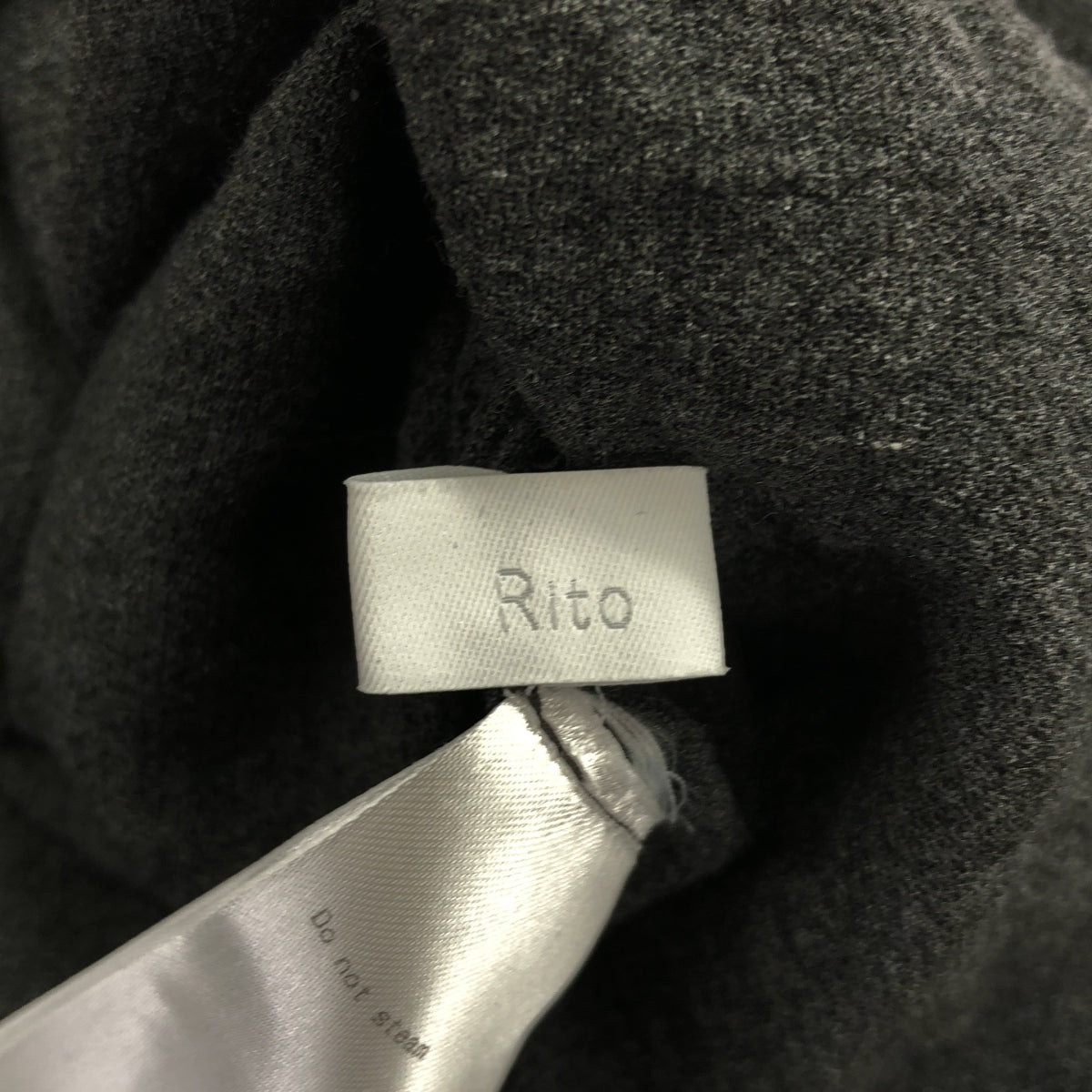 【美品】 Rito / リト | レーヨン ドローストリング ギャザー ボリューム ドレス ワンピース | 38 | チャコールグレー系 | レディース