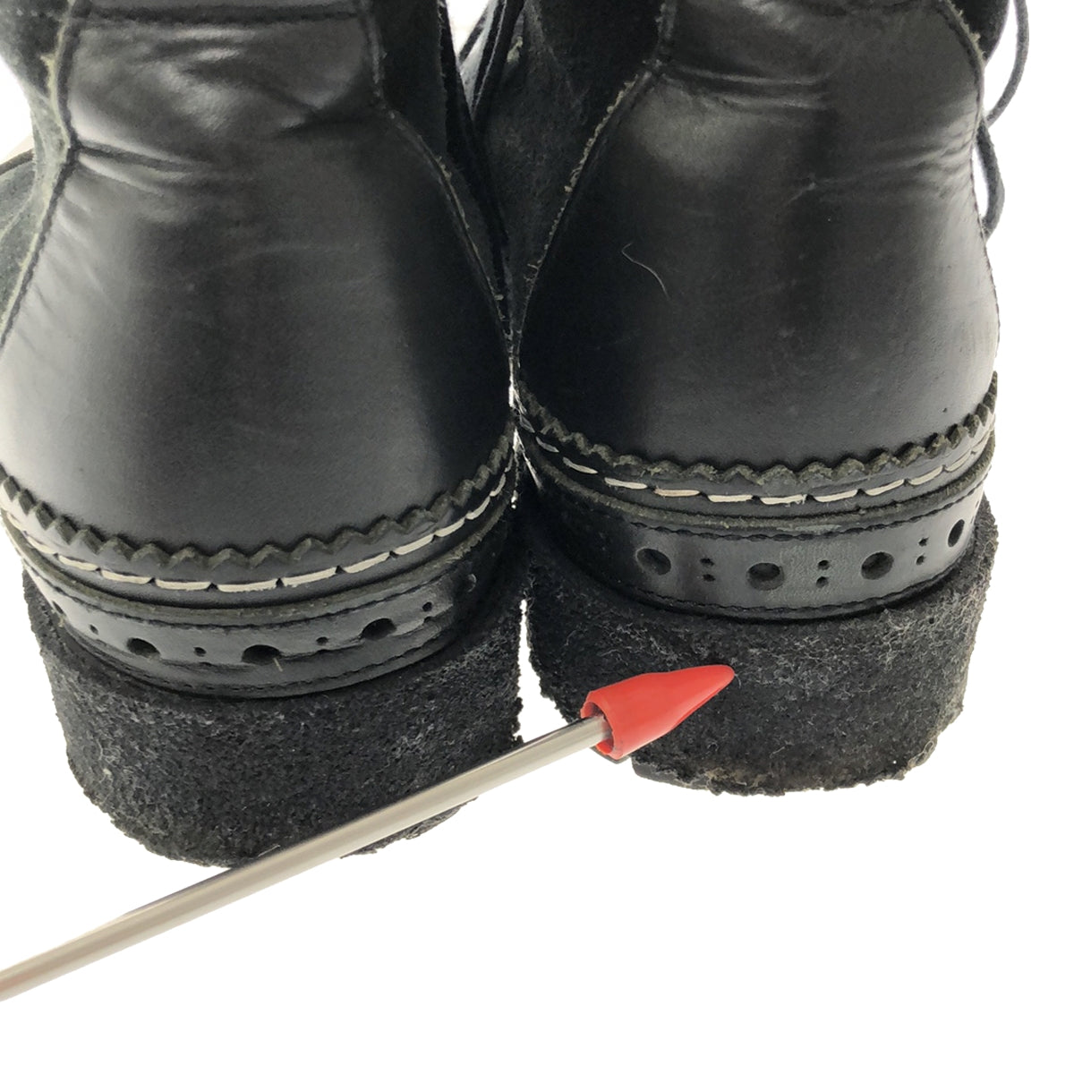 sacai / 사카이 | 2020SS | 하이 솔 가죽 스웨이드 전환 레이스 업 부츠 | 40 | 블랙 | 남성